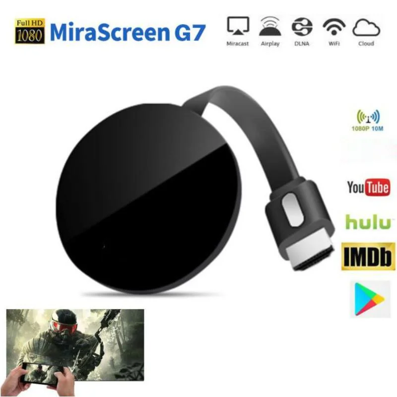 

1080P HD G7 Android TV Stick MiraScreen Video WiFi Display TV Dongle DLNA Airplay Miracast Media Streamer Adapter