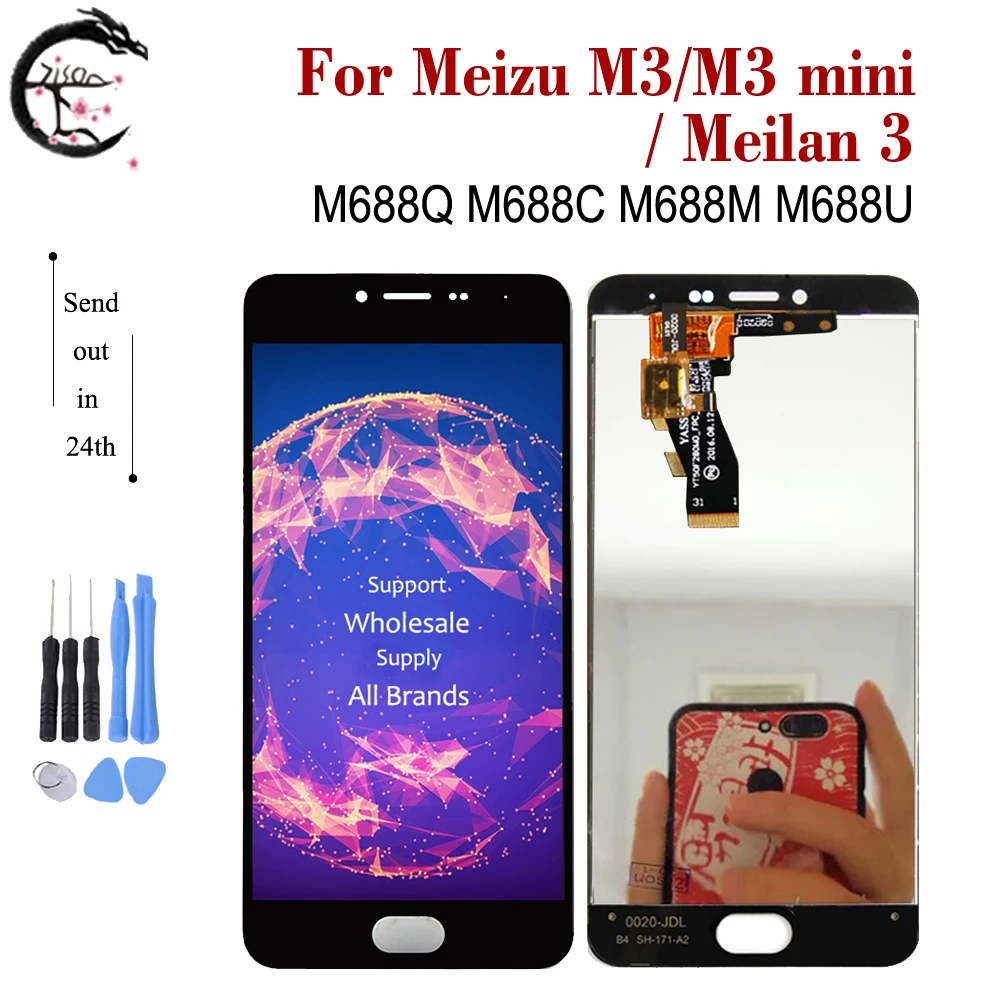 ЖК дисплей для Meizu M3s M3 кодирующий преобразователь сенсорного экрана в сборе мини
