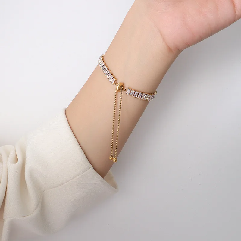 Ожерелье для тенниса французский чокер простой Звездный циркон титановая сталь