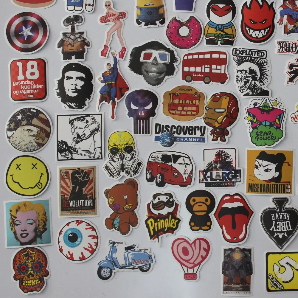 100 шт смешанные наклейки для автомобиля скейтборда ноутбука багажа сноуборда