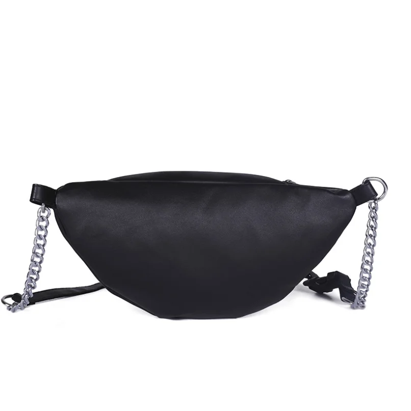 Модная забавная поясная сумка на цепочке женская сумочка из искусственной кожи