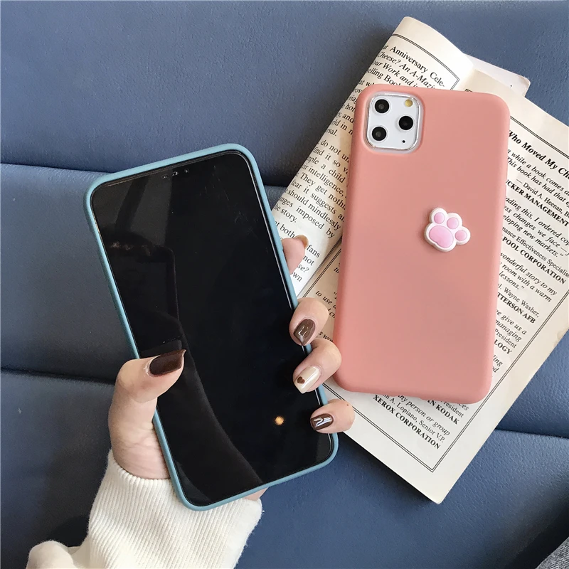 Милый простой мягкий силиконовый чехол с 3D рисунком для iPhone 11 Pro X XR Xs Max 6 6s 7 8 Plus