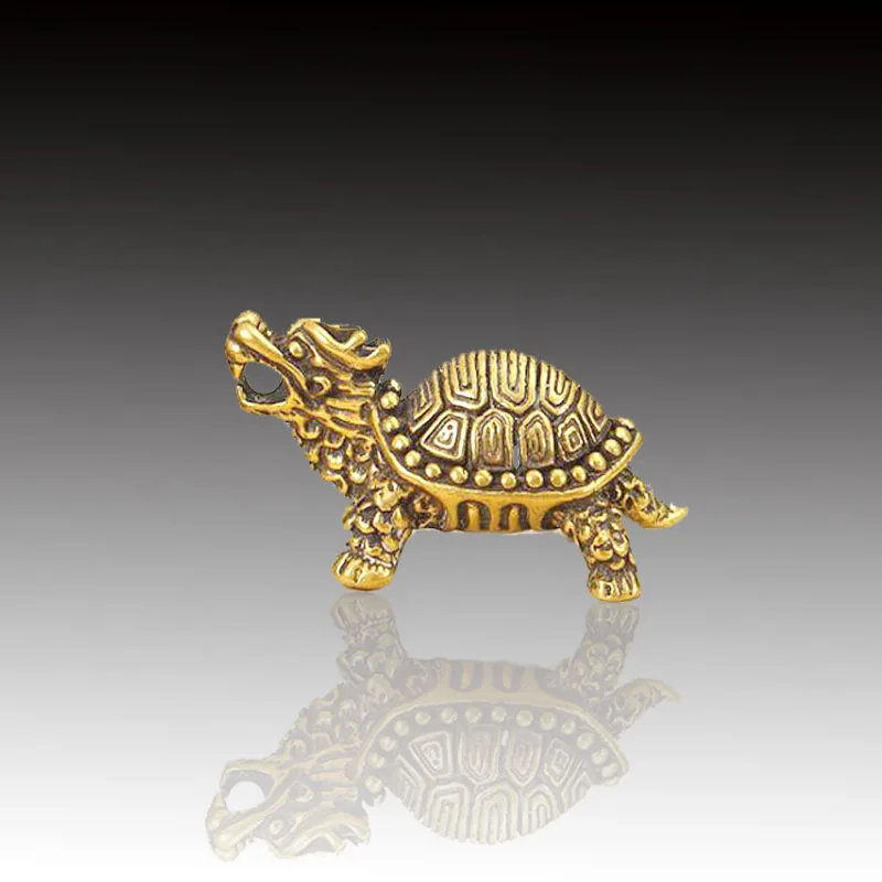 

Brass Dragon Tortoise Keyring Pendant Ornaments Decor Mascot Creative Crafts Pure Copper Dragon Tortoise Basalt Tortoise Evil
