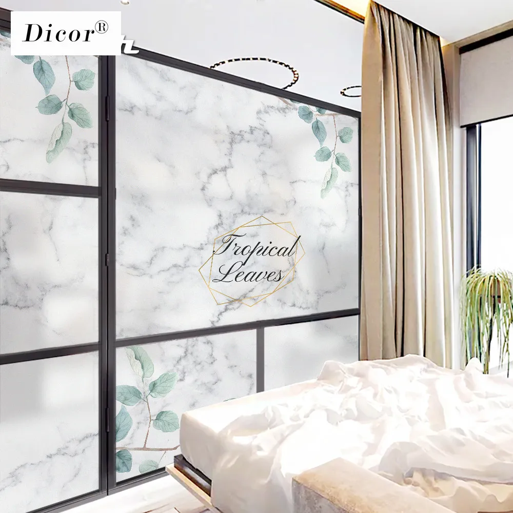 Винтажная стеклянная пленка с мраморным узором DICOR декоративная цветная оконная