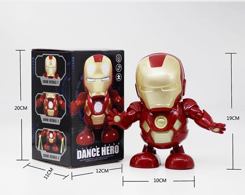 Фигурка Железный человек танцующий светильник Робот Дети Забавные игрушки