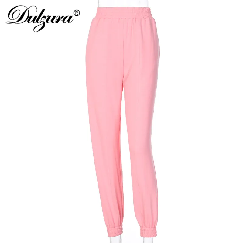 

Dulzura Patchwork Women Pink Sweatpants High Waist Jogger Harem Pants Loose Streetwear 2020 Autumn Winter Casual Dance Trousers