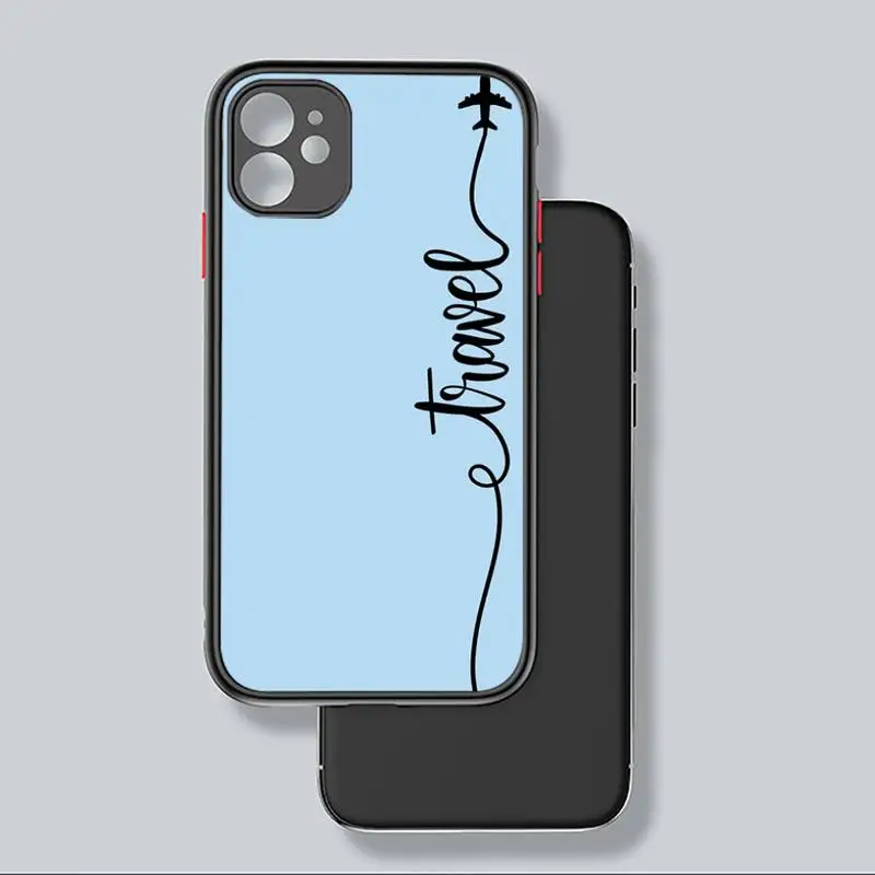 

World Map Travel Phone Case black matte transparent For iPhone 7 8 x xs xr 11 12 pro plus mini max Clear Funda