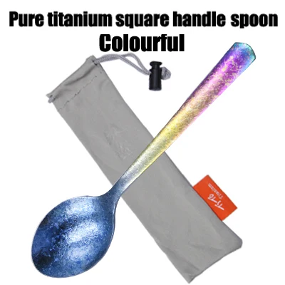 colorfulspoon TiTo titanium Spork Longhandle наружная дорожная Титановая Ложка Вилка Portabale плоская посуда кемпинговая вилка ложка для спорта, туризма FB - Цвет: colorfulspoon