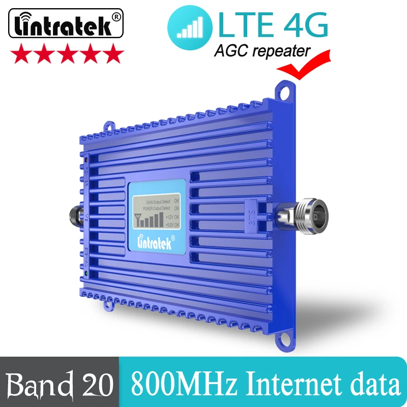 

Band 20 Signal Booster 800mhz LTE 4G Signal Repeater ALC AGC 70db Gain 20dbm Signal Amplifier for Home Office Use