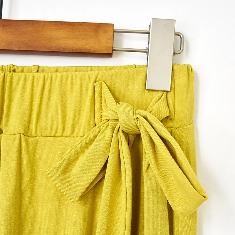 

Spring Summer Women Pajamas Set 2pcs Sleepwear Modal Short Sleeve Nightwear Pyjamas Suit Yellow Casual Soft Bathrobe Homewear