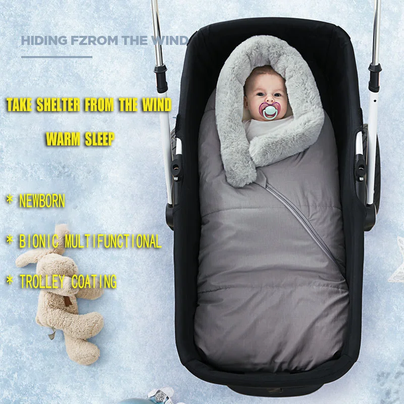Зимний спальный мешок для детской коляски детское стеганое одеяло плотный и