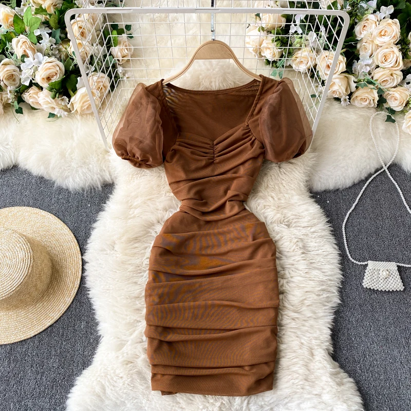 Плиссированное сексуальное облегающее платье-футляр с V-образным вырезом и