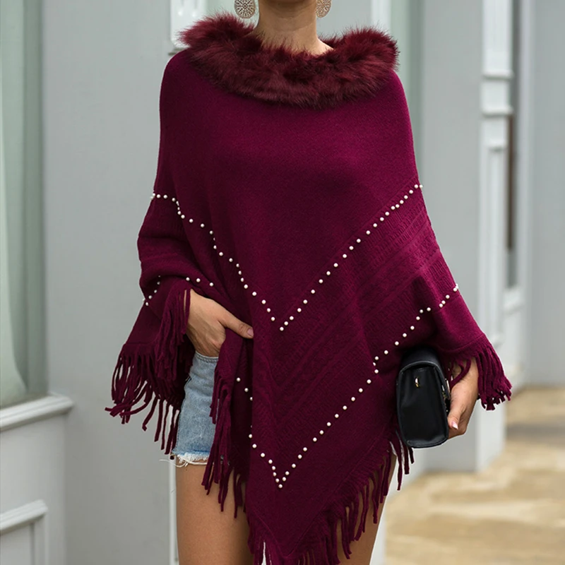 пончо женское Cloak Winter Knitted Cashmere Poncho Capes Shawl Cardigans Sweater Coat накидка ponchos and capes poncho |