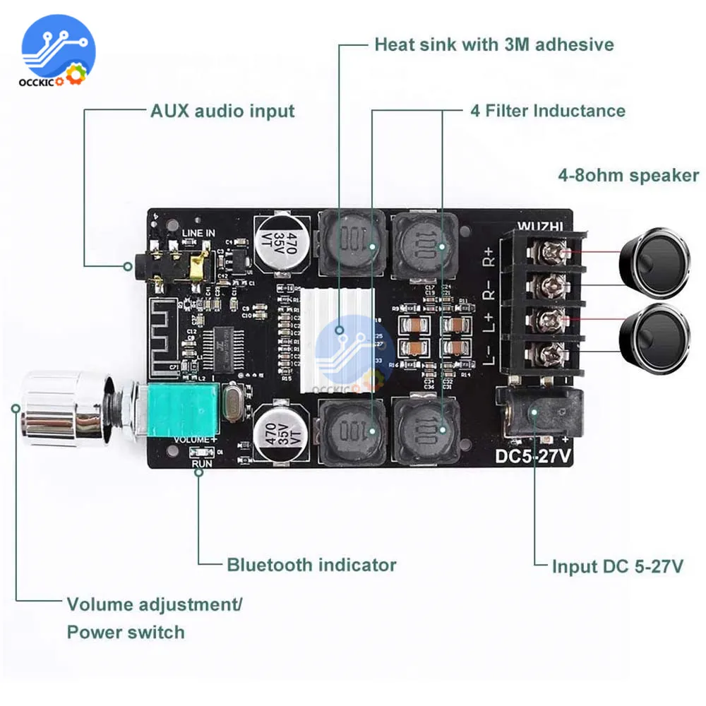 TPA3116 Bluetooth цифровой усилитель 50 Вт + мощности стерео HIFI аудио домашний кинотеатр с