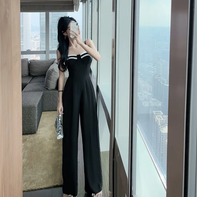 

Новинка Осень-зима 2021 черно-белый цвет сочетается с открытой спиной фоторемень похудение и прямой