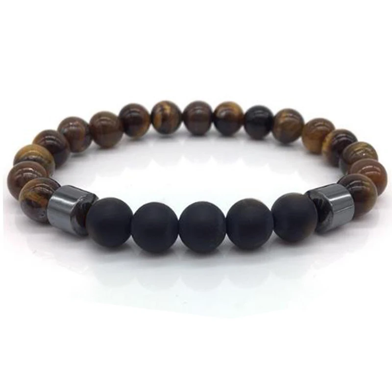 New Bracelets Lava Stone Obsidian Magnetic Hematite Beads Vert Magnit Karma Bizuteria Wrist Band Men Women Budha Creative Gift | Украшения
