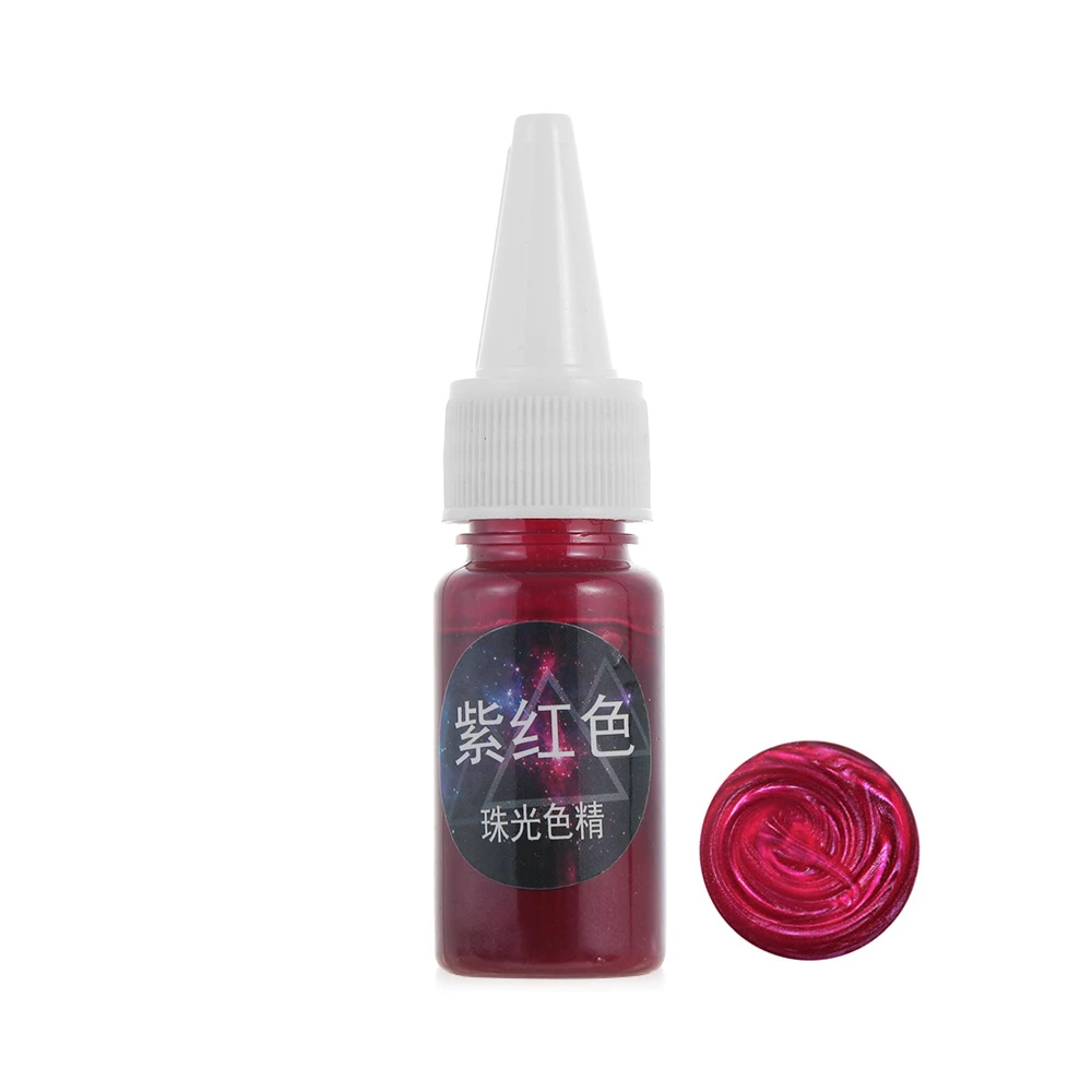 purple red 1 бутылка 10 мл высокой концентрацией пластификатора УФ Смола жидкость жемчуг Цвет краска пигмент эпоксидной смолы для бижутерии, материал для рукоделия ремесла эпоксидной окрашивающий краситель - Цвет: purple red