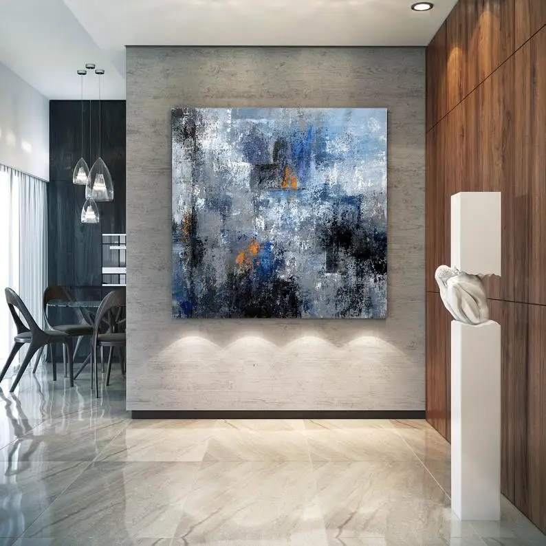 

Large Modern Wall Art Painting,square painting big art painting,textured art Extra Large Handmade oil painting Free Shipping