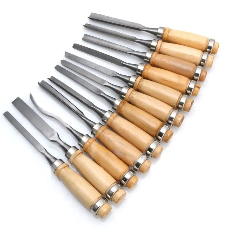 

12Pcs Wood Carving Hand Chisel Woodworking Tool Set Woodworkers Gouges