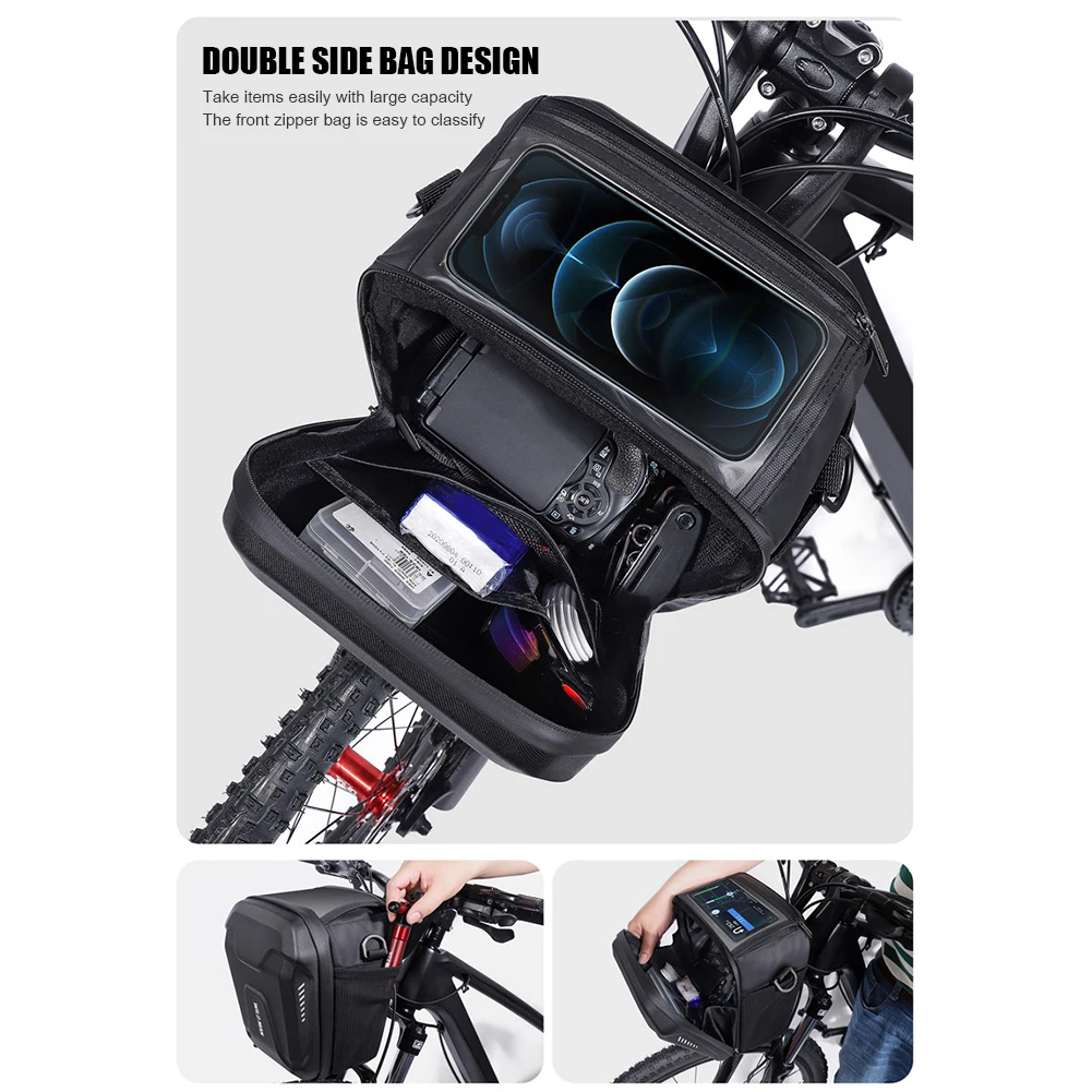 3l mtb bike head hanging bag electric scooter handlebar bag bicycle accessories rainproof bike bag front cell phone touchscreen free global shipping