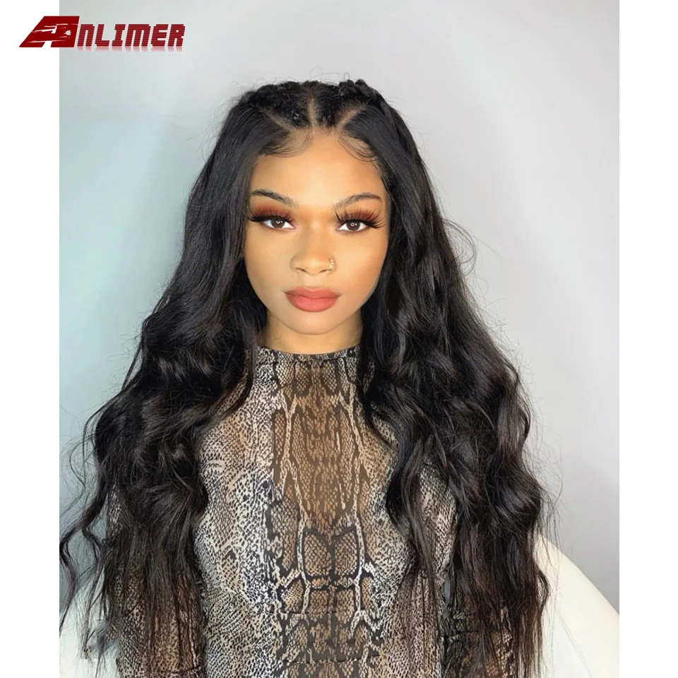 13*4 парики из натуральных волос на кружеве с детскими волосами волнистые