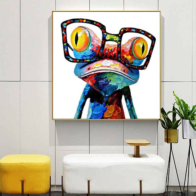 

Modern Frog Oil Painting on Canvas Posters and Prints Wall Art Pictures Cuadros Home Decoration for Living Room Decor