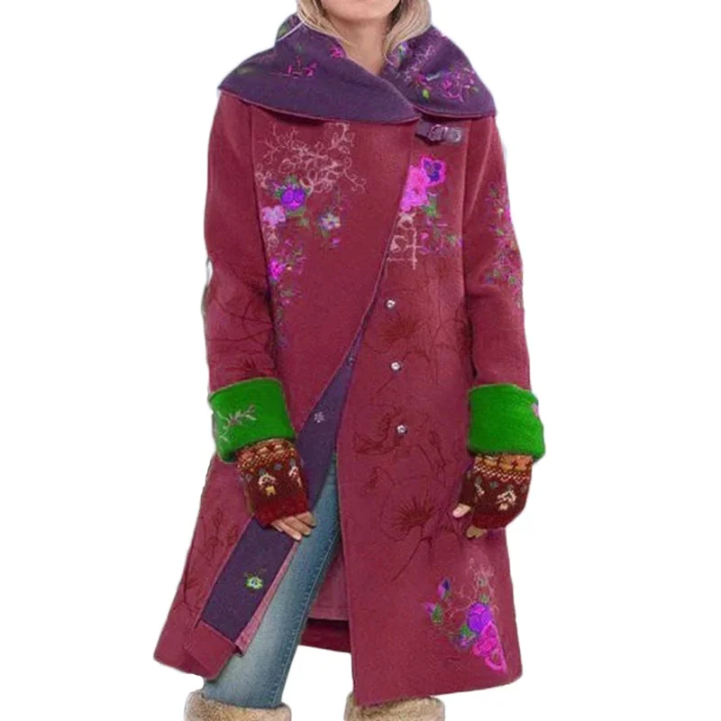 

Women Woolen Jacket 2021 Autumn And Winter New European American Mid Length Long Sleeves Temperament Fashion Blue Green Coat GH8