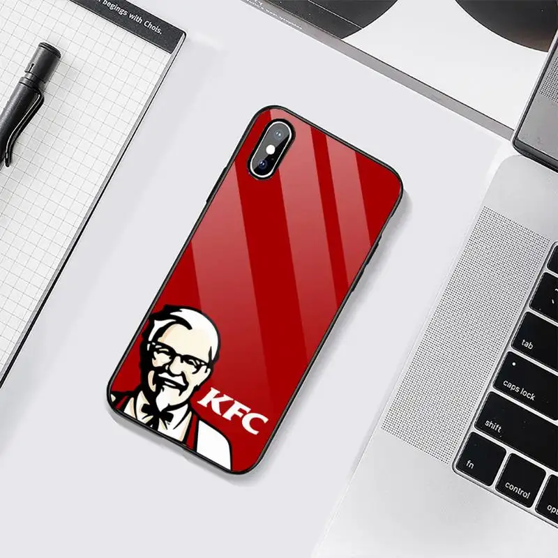 

Red KFC fast food Phone Case Tempered glass For iphone 6 6S 7 8 plus X XS XR 11 12 mini PRO MAX
