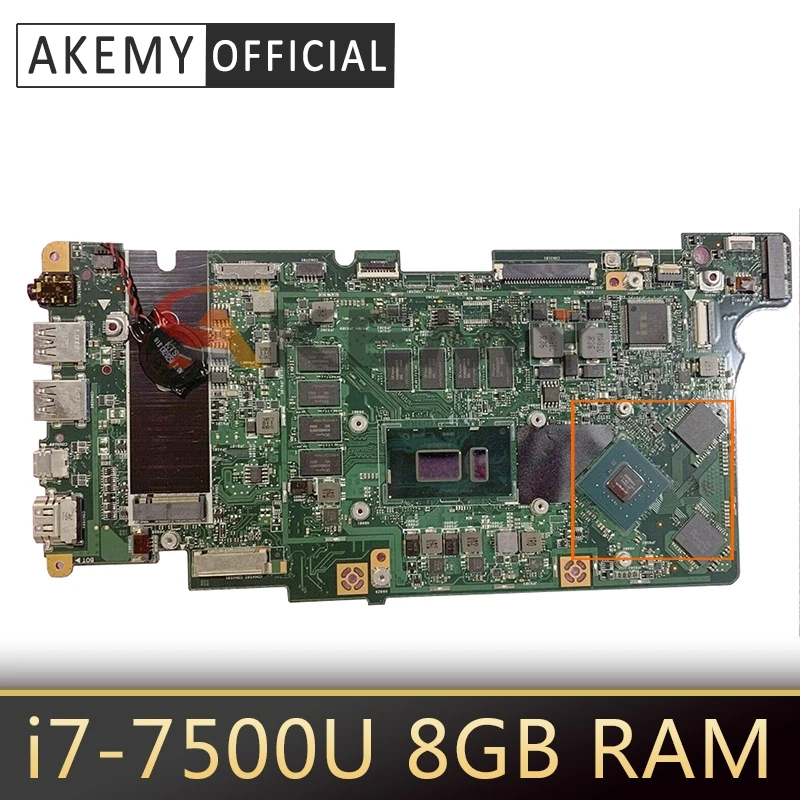 

Akemy laptop Motherboard For ACER Aspire SF315-51G i7-7500U Mainboard BE5EA SR341 With 8GB RAM