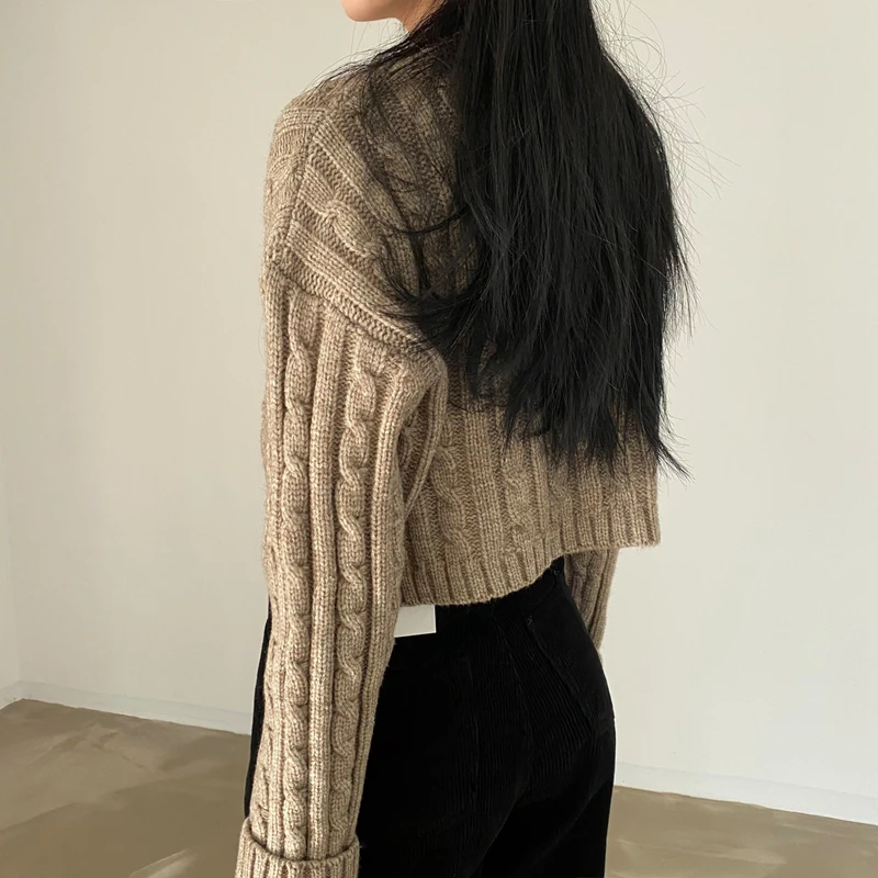 Свитер женский осенний мягкий вязаный с круглым вырезом C7O412A американские