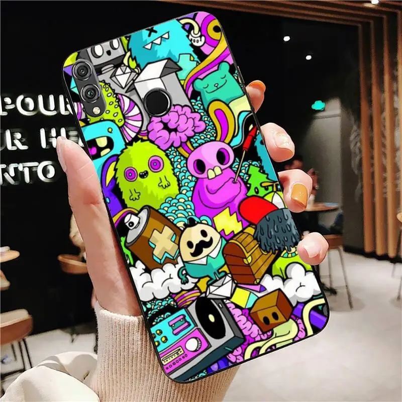 YNDFCNB аниме граффити наклейка бомба чехол для телефона Huawei Honor 10 i 8X C 5A 20 9 30 lite pro Voew