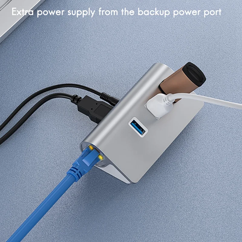 USB 3.0 док-станция с 3 портами + гигабитным портом Ethernet 5 Гбит/с | Компьютеры и офис