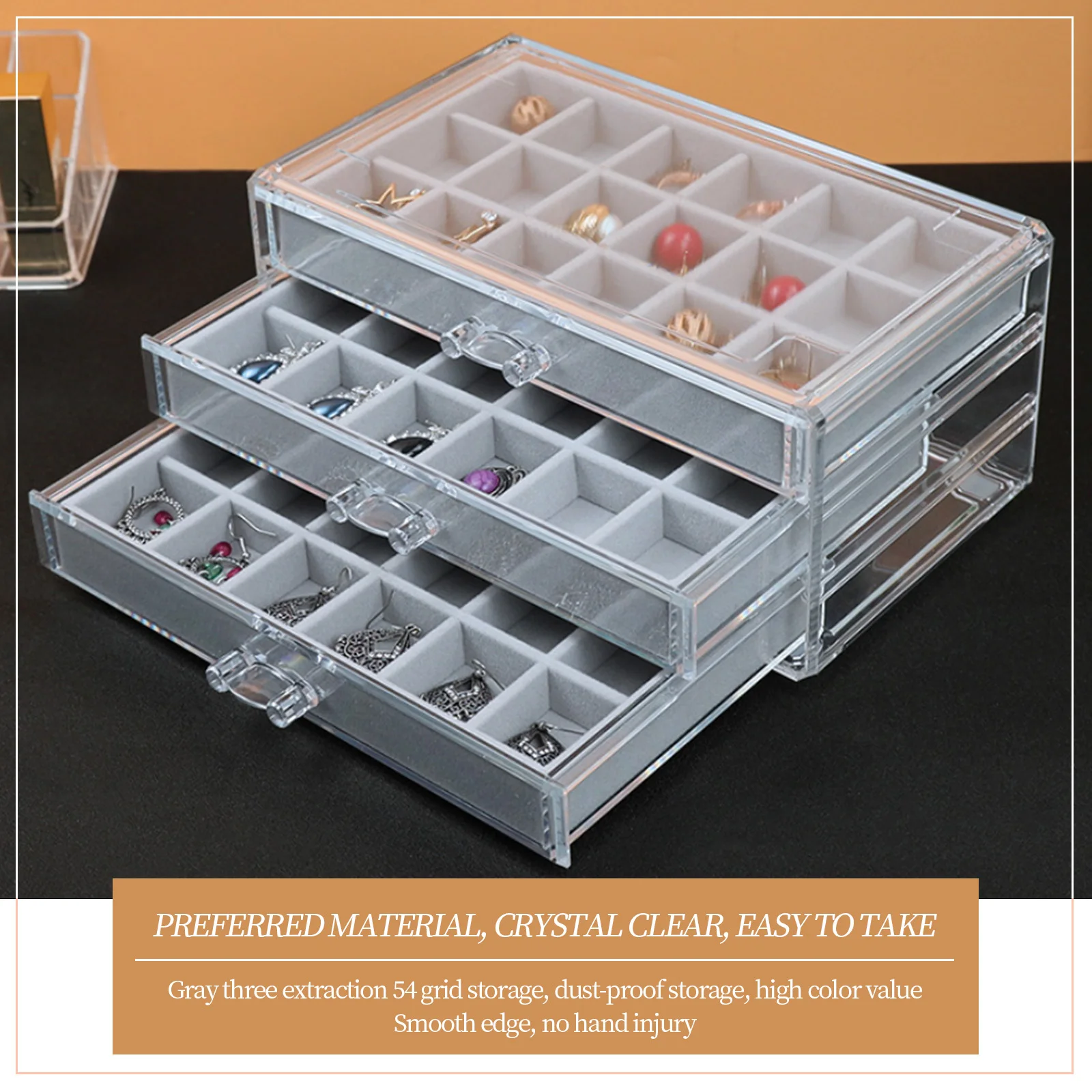 

Cosmetics Storage Box Multi Grid Plastic Makeup Lipstick Organizer Desktop Jewelry Holder 3 layers Container Case Display Stand