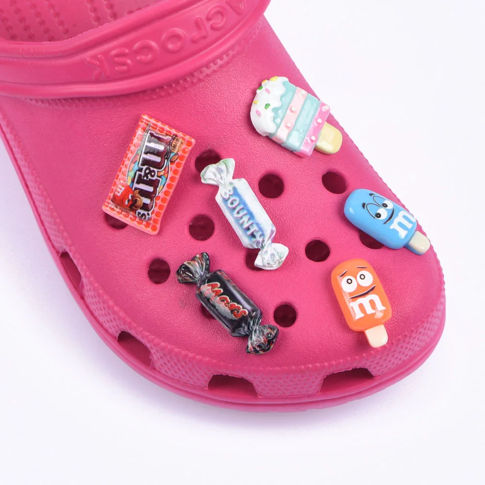 Лидер продаж 1 шт. подвески для обуви Croc мультяшное украшение из смолы конфеты