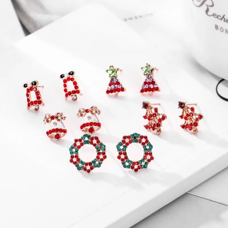 2019 новые высококачественные красные Подвесные серьги в виде рождественской елки