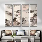 Пейзаж Китайский традиционный, настенный постер с изображением гор, для украшения гостиной и офиса