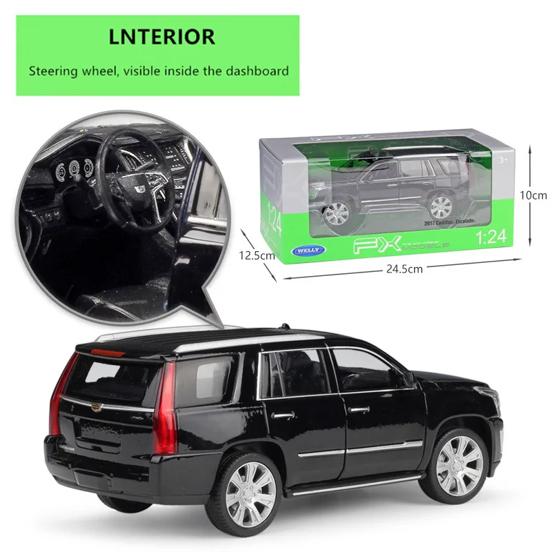 WELLY 1:24 Cadillac Escalade SUV модель автомобиля из сплава украшение Коллекция игрушек инструменты подарок