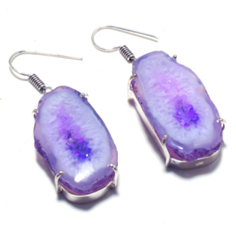 

Solar Agate Silver Overlay on Copper Earrings , 47 mm , E4684