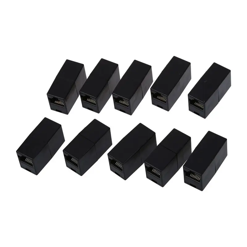 

Пластиковые муфты RJ45 8P8C с внутренней резьбой и внутренней резьбой LAN-черные (10 шт. в упаковке)