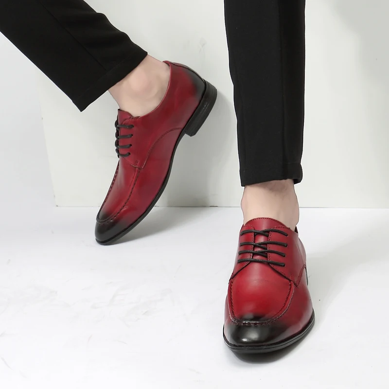 Мужские модельные туфли из натуральной кожи на шнуровке Свадебные