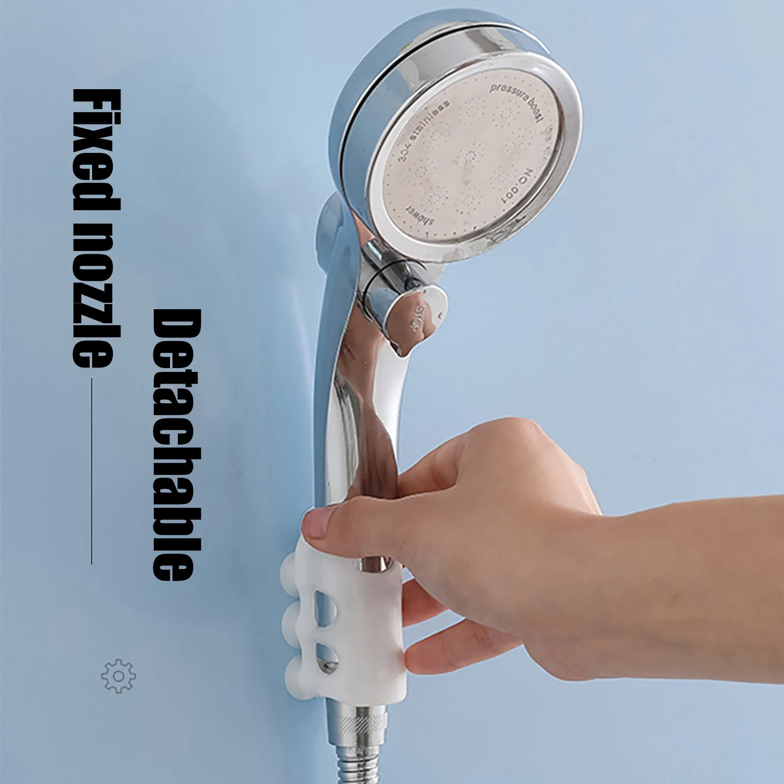 

Bathroom Accessories Shower Head Silicone Free Perforation Free Stickers Shower Holder Base Shower salle de bain