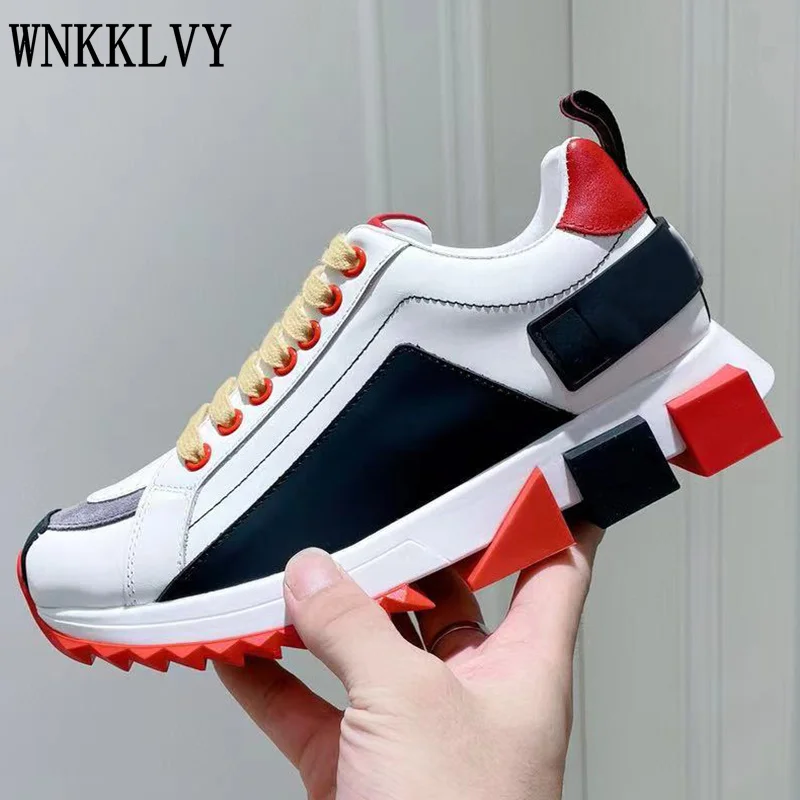 

Sneakers Women New real leather Flat Platform comfortable Small White Shoes autumn lace up walking Casual Shoes unisex 2021