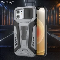 for iphone 12 pro max case silicone protective holder armor bracket rubber case for iphone 12 13 11 pro max xs xr 8 7 6 plus se