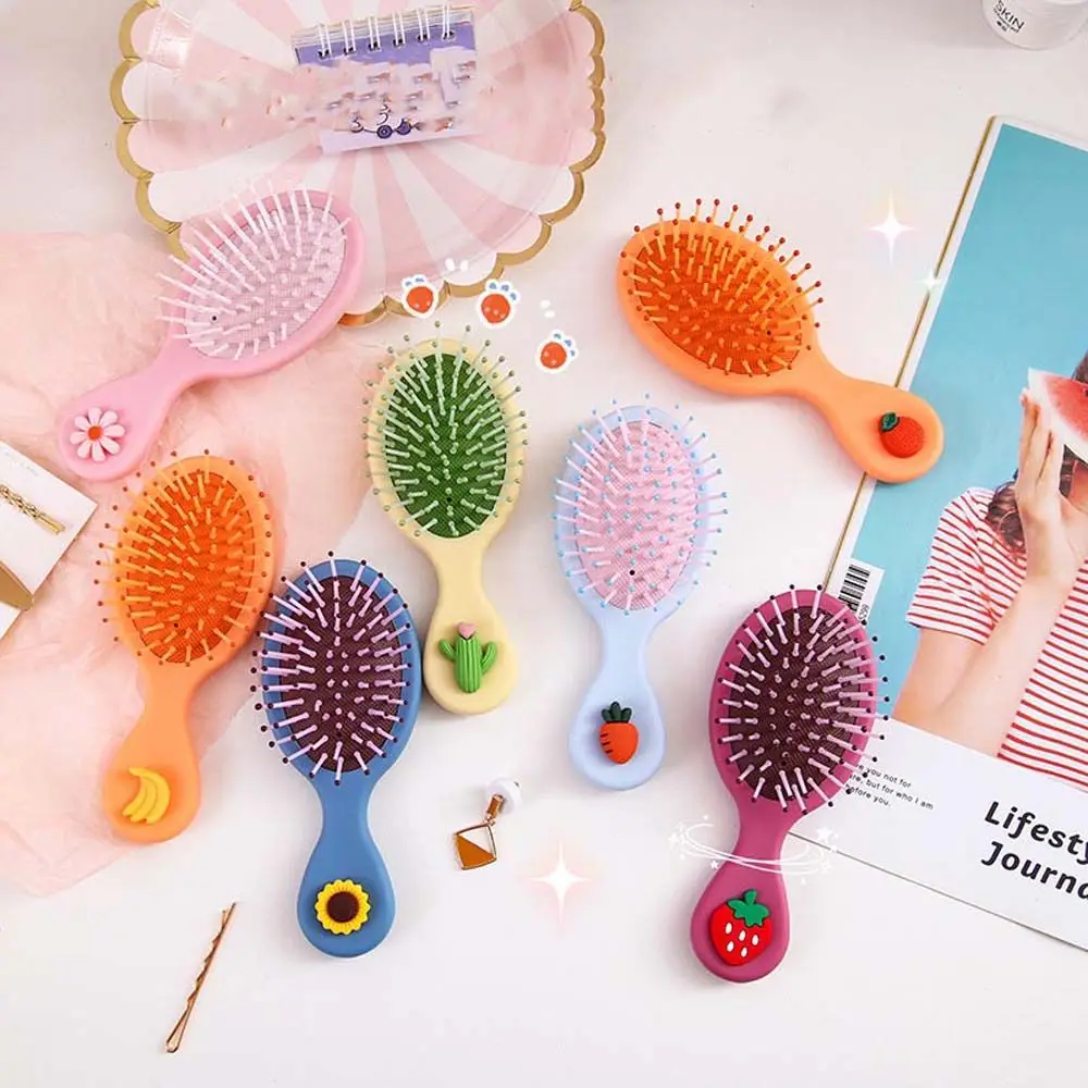 

Portable Brush Anti-static Non-slip Handle Hair Comb Head Scalp Massager Cute Mini Sized Comb Portable Colorful Combs