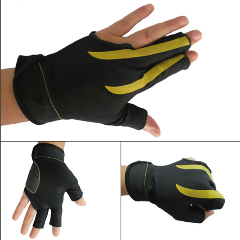 

New Arrive Snooker Cue Glove 3-Finger Billiard Gloves Snooker Shooters Left Hand High Quality Billiard Fitness Accessories