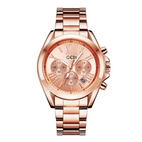 fashion women rose gold watches calendar classic roman numeral female business dress wrist watches top brand lady gift clock