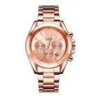 Часы женские, под розовое золото, с календарем и классическими римскими цифрами