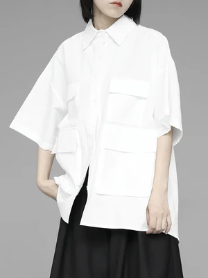 Комбинезоны большие карманы свободные INS повседневные с короткими рукавами