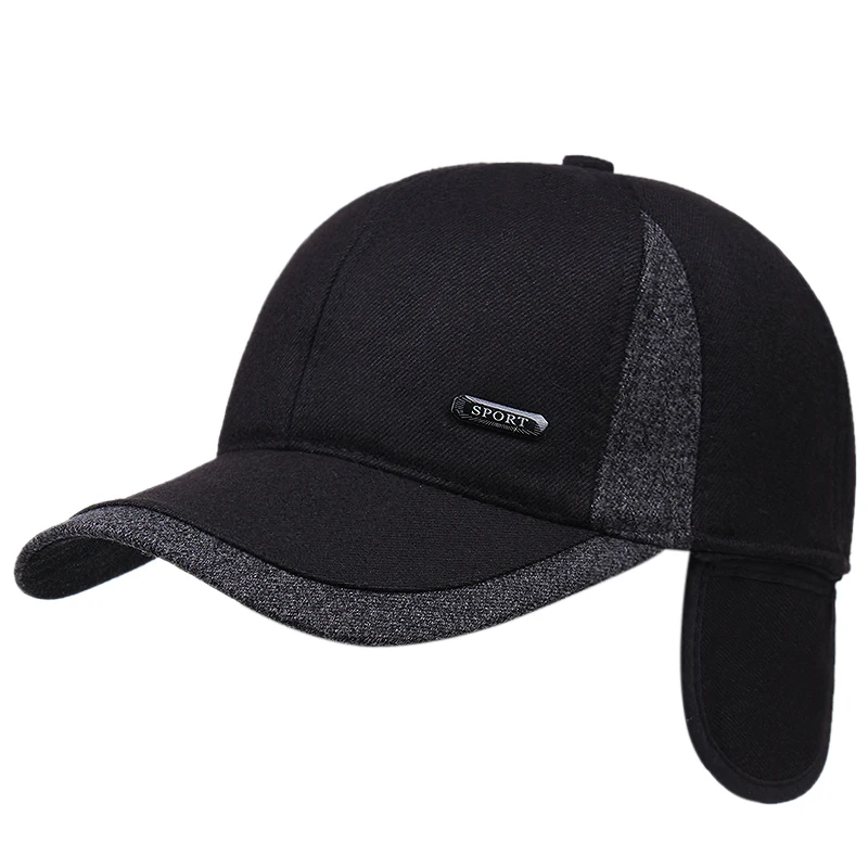 

2020 winter middle-aged dad cap baseball caps for men outdoor windproof ear caps thickened bomber winter hat men's hat