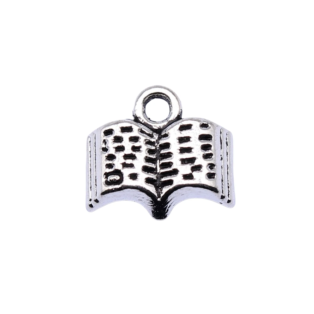 

20pcs 11mm Charms Book Antique Silver Plated Antique Gold Pendant Book Charms Jewelry Findings